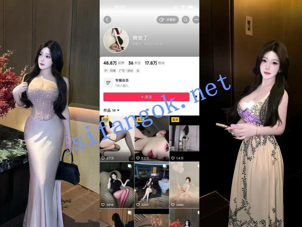 【抖音】极品巨乳白虎博主【晚安了】大尺度私拍 道具 喷尿【3V】【186M】